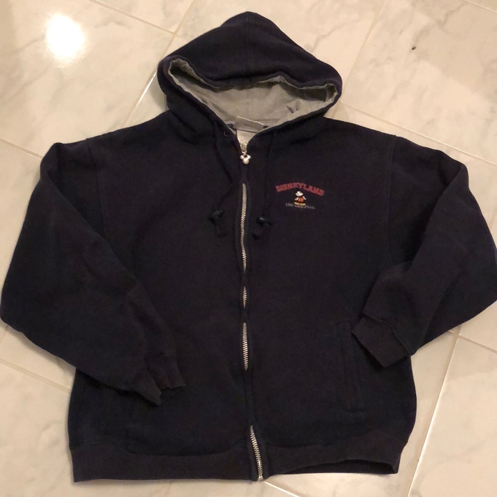 Disneyland zip up blue hoodie. Embroidered Mickey!